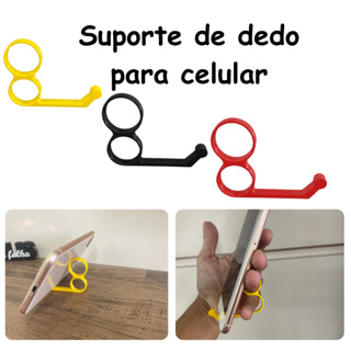 Suporte de Dedo para Celular Apoio para Mão e Mesa | Leve e Resistente Anel Finger Grip em Oferta na Shopee