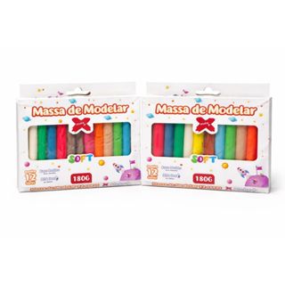 Massa de Modelar Make+ Soft 12 Cores 180g Atóxica Cheirinho Tutti Frutti em Oferta na Shopee