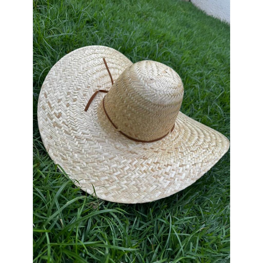 Chapéu De Palha Com Corda Ajustável De Couro - Quadrilha/Cavalgada/Roça/Trabalho em Oferta na Shopee