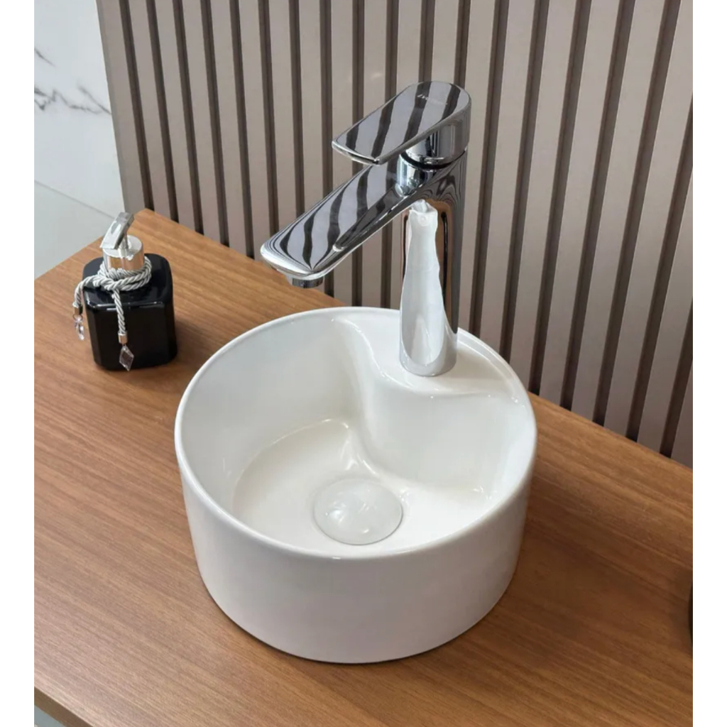 Cuba 26x26 de Porcelana Louça Branca Trezzo com Válvula Click, Elegância Para se