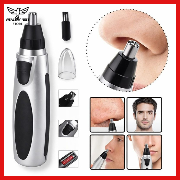 Kit Mini Aparadores Elétricos Para Depilação Facial - Removedor Prático de Pelos Para Nariz e Orelhas