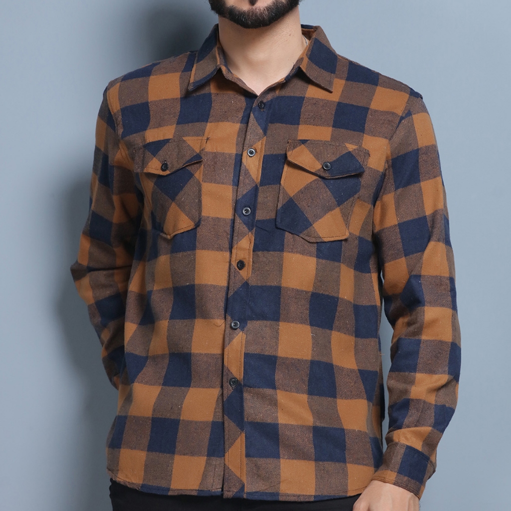 Camisa xadrez de flanela masculina de manga comprida, tamanhos normais e grandes, promoção de inverno. em Oferta na Shopee