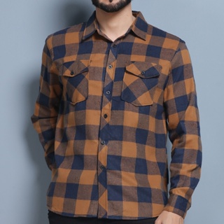 Camisa xadrez de flanela masculina de manga comprida, tamanhos normais e grandes, promoção de inverno. em Oferta na Shopee