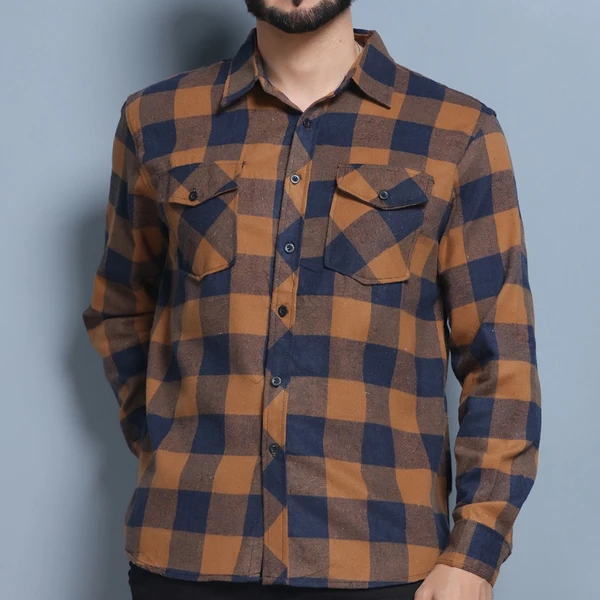 Camisa xadrez de flanela masculina de manga comprida, tamanhos normais e grandes, promoção de inverno.