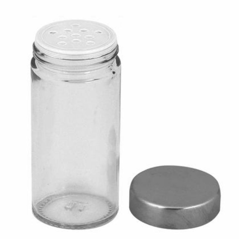 Potes Para Porta Tempero e Condimentos Vidro Tampa Inox