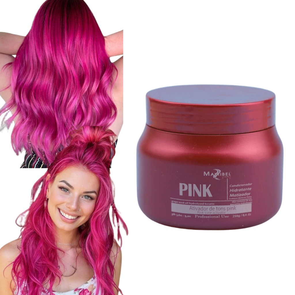 Máscara Matizadora Pink Mairibel Rosa Choque Hidraty 250g