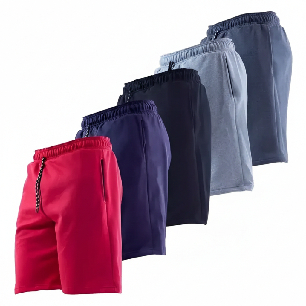Kit 5 Shorts Moletom Básica Com Amarração Academia Treino