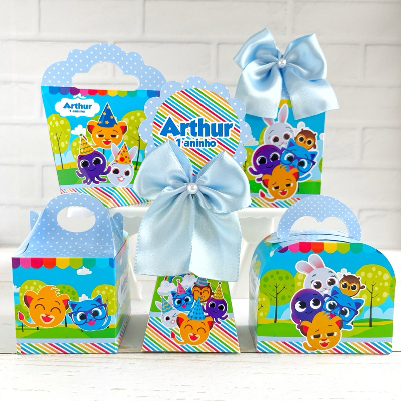 Kit Caixinhas Personalizadas Pegue e Monte BOLOFOFOS MENINO Festa Infantil Aniversário Lembrancinhas Personalizado Mimo