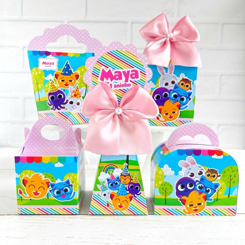 Kit Caixinhas Personalizadas Pegue e Monte BOLOFOFOS MENINA - Festa Infantil Aniversário Lembrancinhas Personalizado