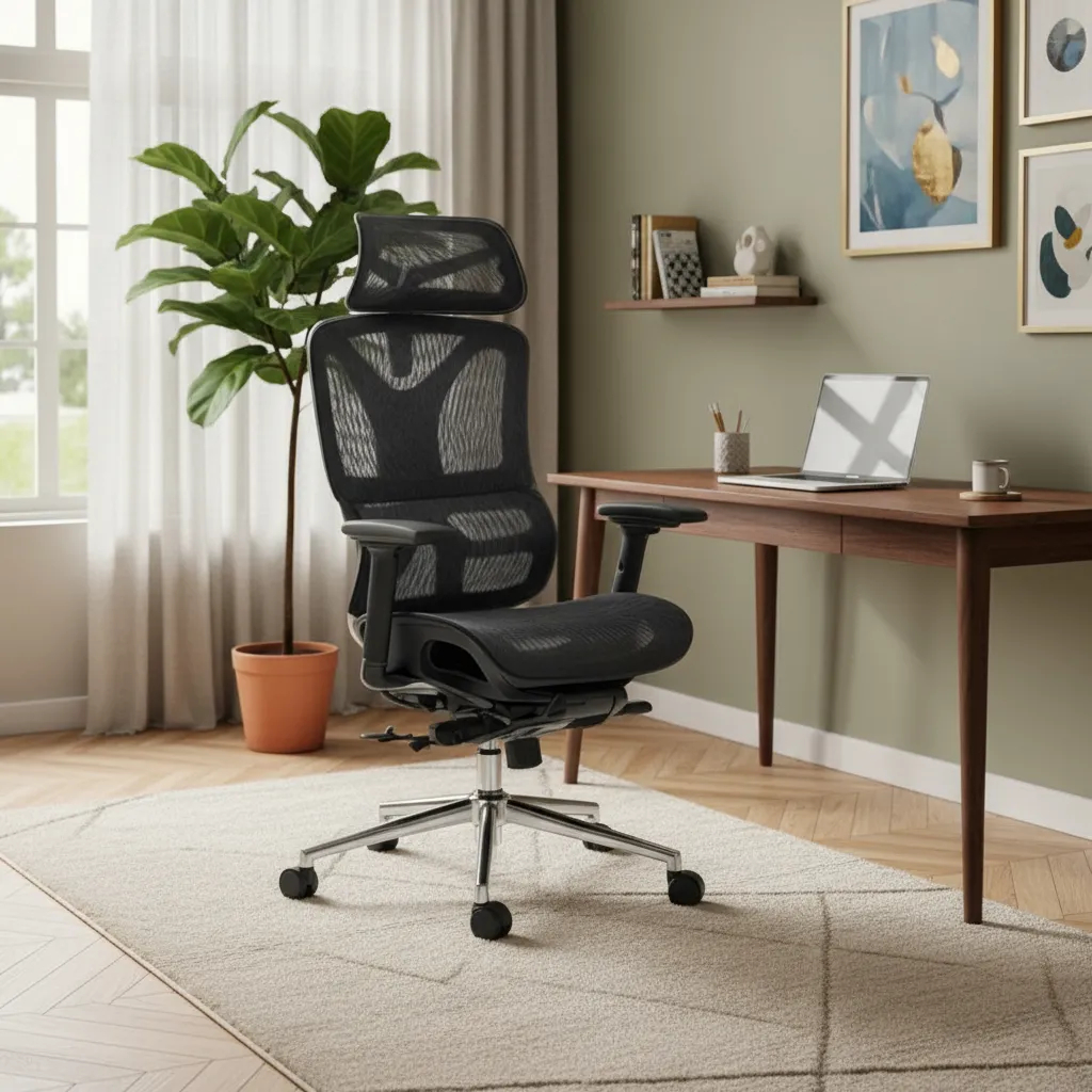 Cadeira Escritório Ergonômica Executiva Premium Dinamarca BT03 LuvinCo Suporte LombarPerna Adaptável