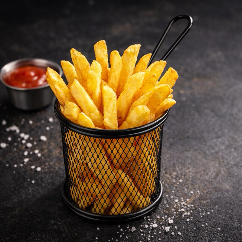 Kit Com 10 Mini Cestos Em Inox Para Porções Batata Frita Frango Nugguts em Oferta na Shopee