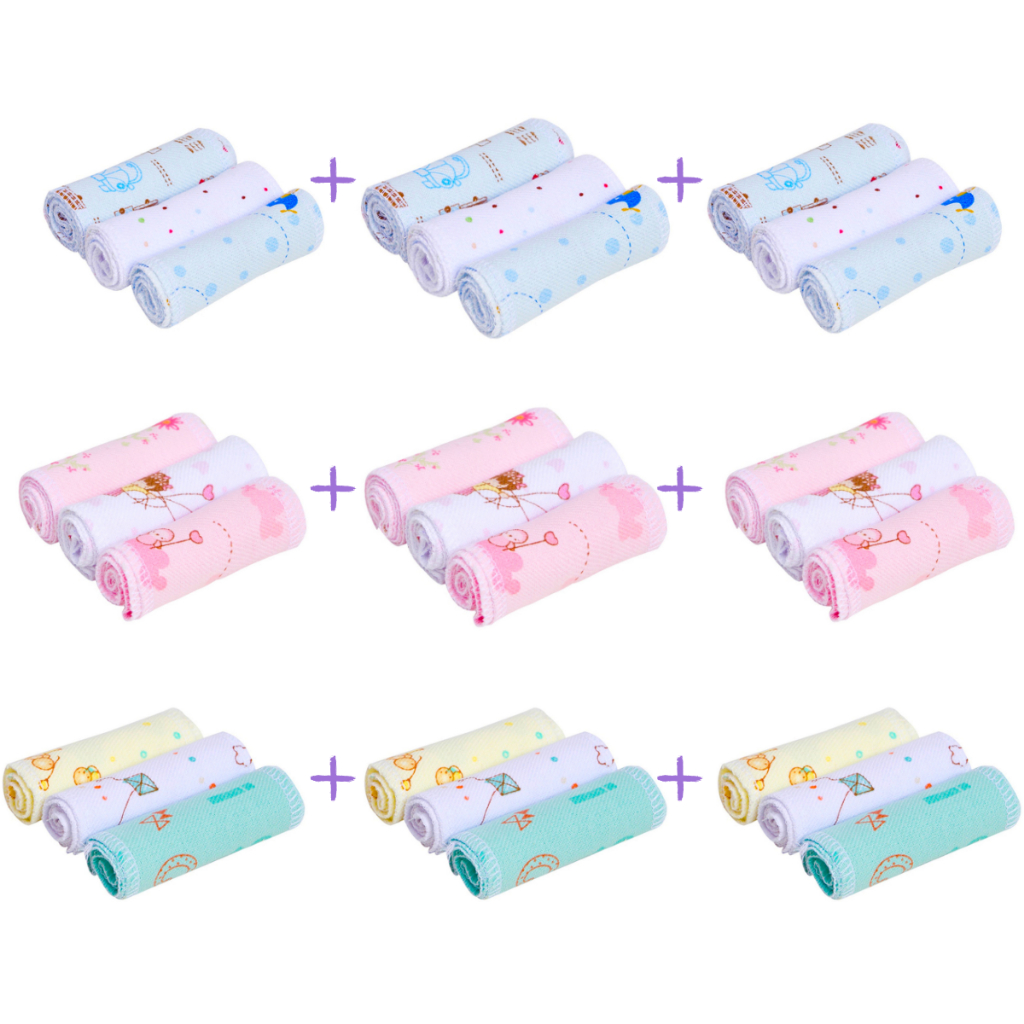 Kit 9 Faixas Umbilicais Para Bebê Papi Recém Nascido 100% Algodão Tamanho Único