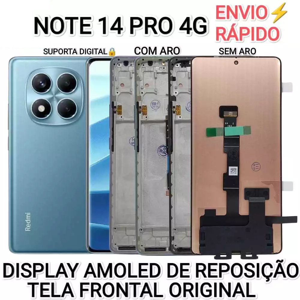Tela Redmi Note 14 Pro 4G Display Frontal Oled 100% Original Amoled Frontal Com 