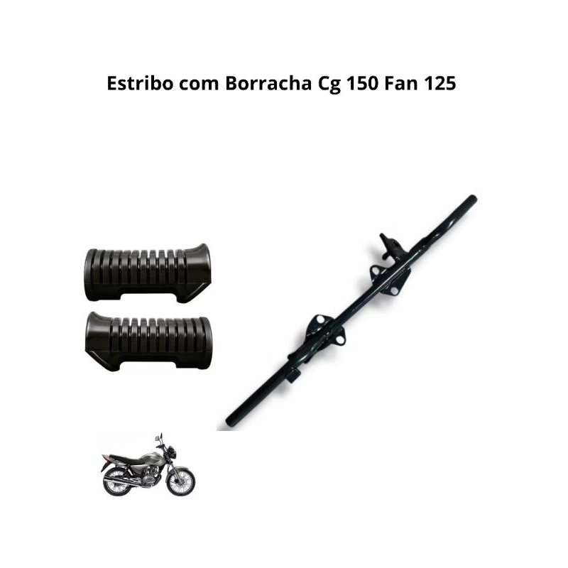 Estribo Central Reforçado Cg 150 Fan 125 Titan Com Borracha pedaleira Apoio Qualidade Premium