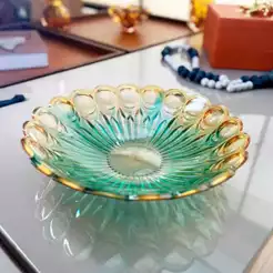 Centro De Mesa Fruteira Acrílico Esfera Bicolor
