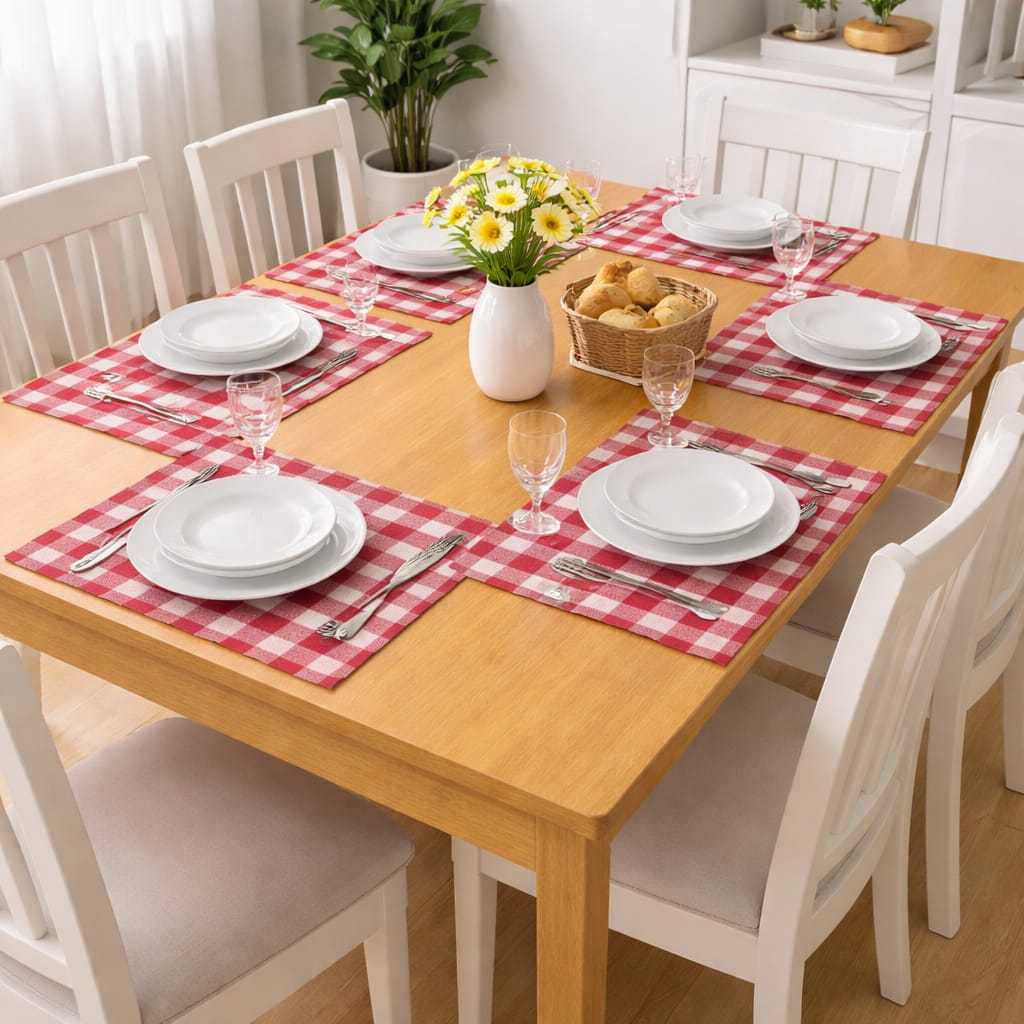 Kit 6 Jogo Americano Xadrez 30x40cm – Ideal para Mesa Posta em Oferta na Shopee