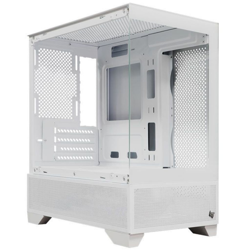 Gabinete Gamer Vidro Temperado Aquário Slim Branco Psu Cover Min Tower para Placa Micro Atx