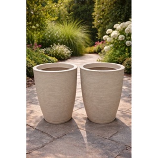 KITE 2 VASOS CONE BOJO TEXTURIZADO PARA PLANTAS E DECORAÇÕES C/PRATO COLETOR em Oferta na Shopee