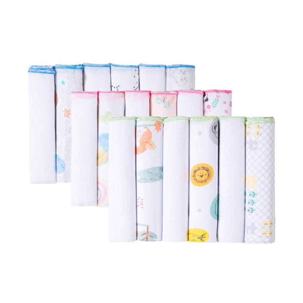Kit Pano Paninho De Boca Bebê Babete Fralda 6 Unidades Fino 30 cm x 30 cm 100% Algodão Papi