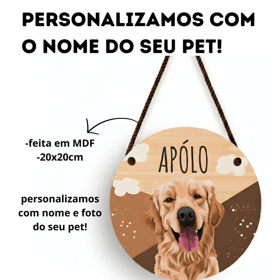 Plaquinha Decorativa Pet Personalizada em MDF – Bella Art