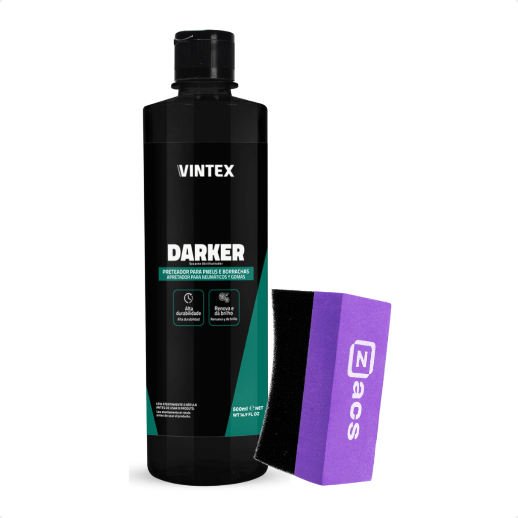 DARKER PNEU PRETINHO REVITALIZADOR PNEUS E BORRACHAS 500ML VINTEX VONIXX + APLICADOR PRODUTOS PARA PNEU