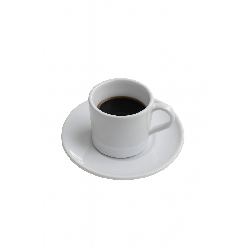 Kit 6 Xicaras e Pires em plastico resistente para casa, fazenda, restaurantes, barcos, lanchonete, hospital, cafeteria