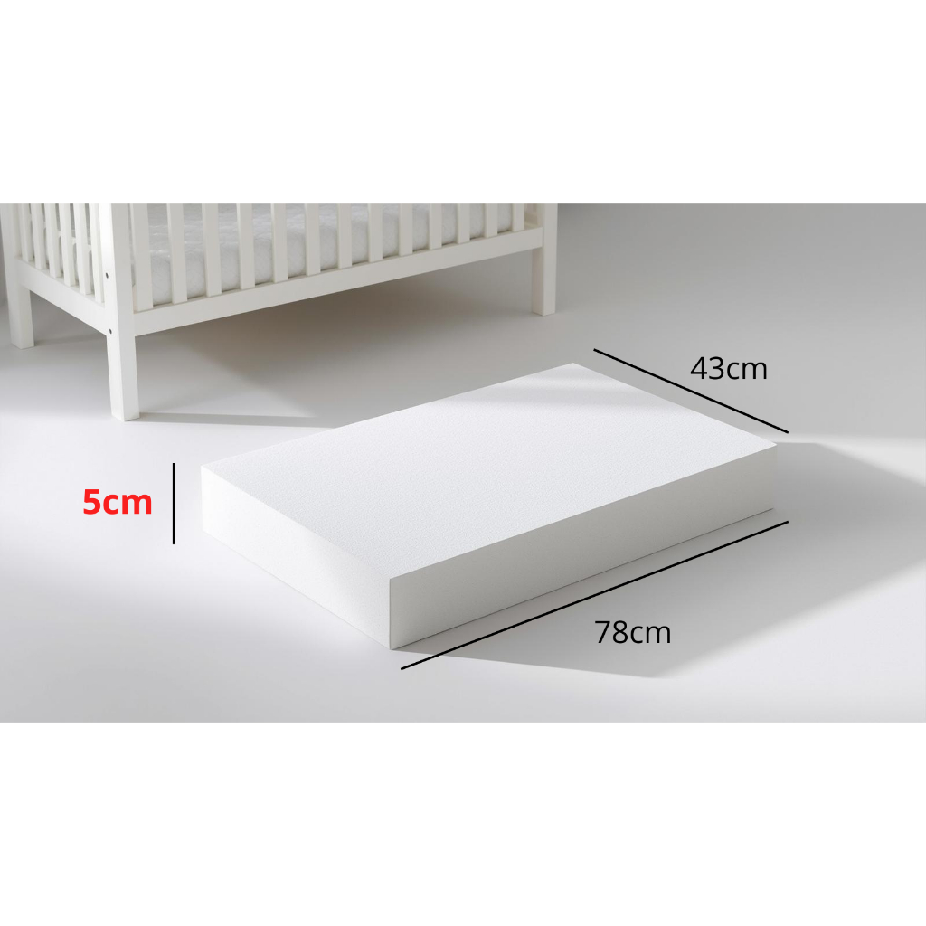 Espuma D18 Com Corte Sob Medida 78cm X 43cm X 5cm Colchão de Bebê Colchonete