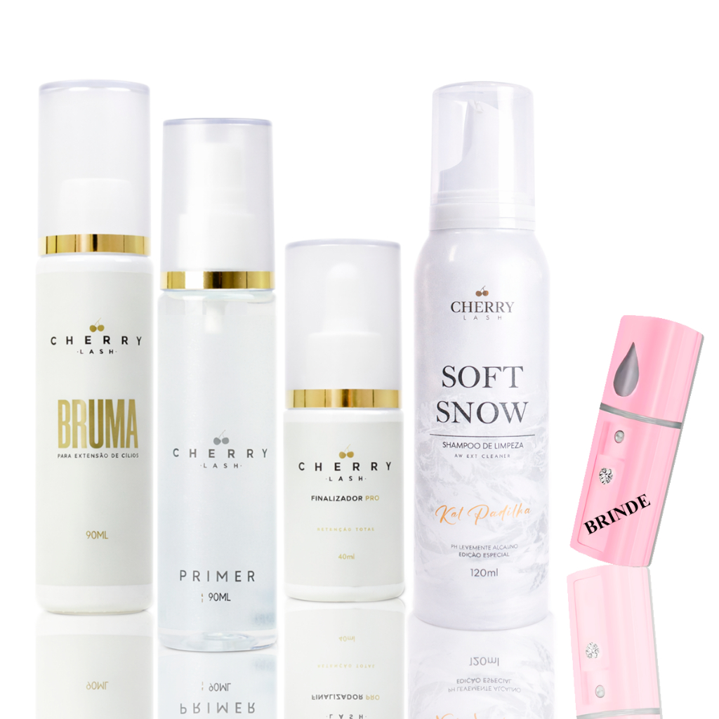 Kit Retenção Cherry Lash Finalizador + bruma + primer + Soft Snow Home + Nanomister em Oferta na Shopee