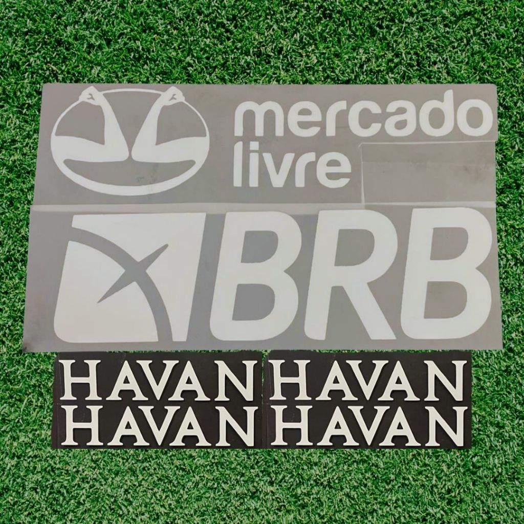 Kit Estampa Patrocinios BRB/Mercado Livre/HAVAN Brancos para Camisa OF1 2021/2022 Transfer Thermocolante