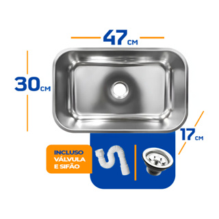 Cuba As Pia Inox 430 Cozinha N 1 47x30x17 Extra Funda Fosco em Oferta na Shopee
