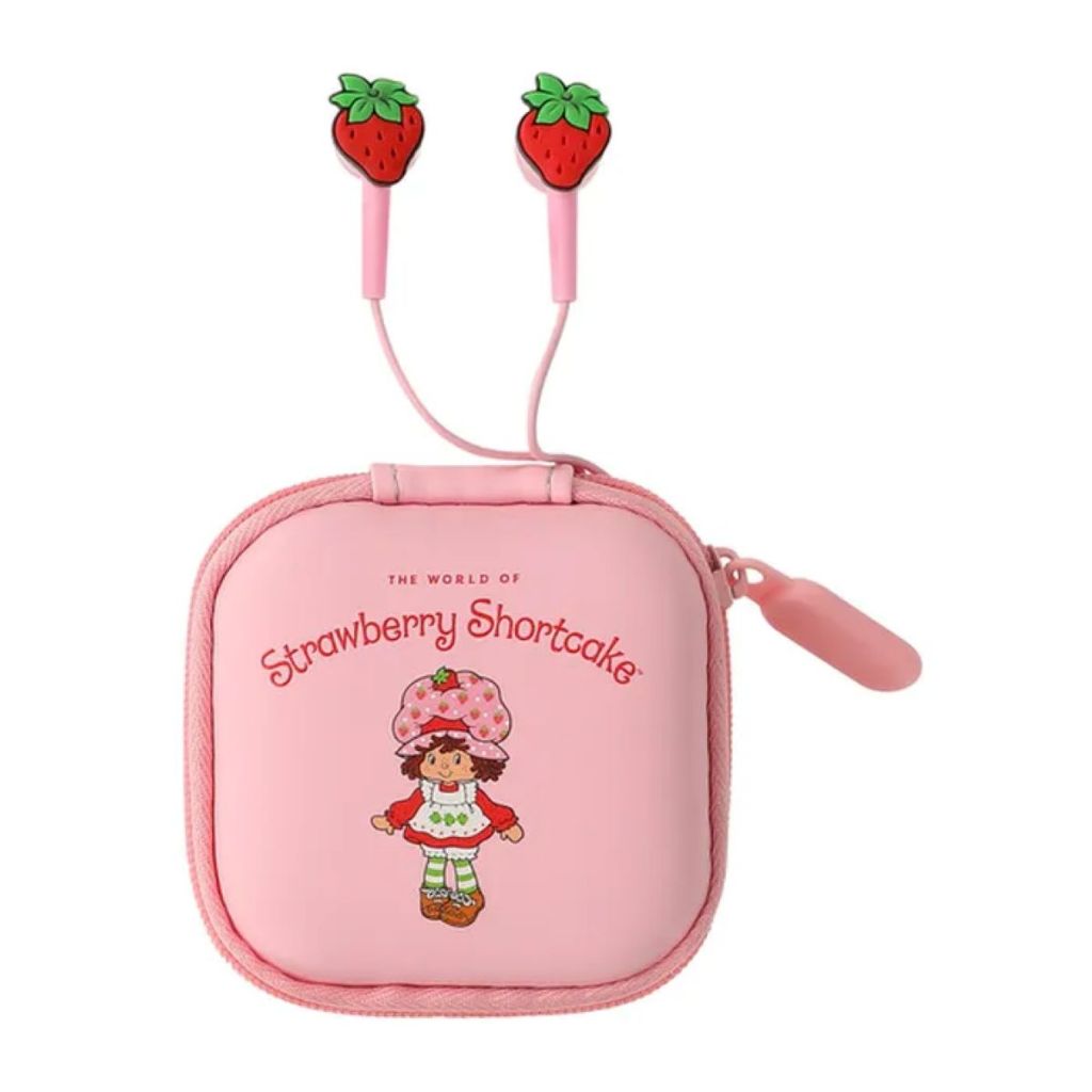 Fone Moranguinho Strawberry Com Fio E Case Anos 80 Rosa Vermelho Importado USA