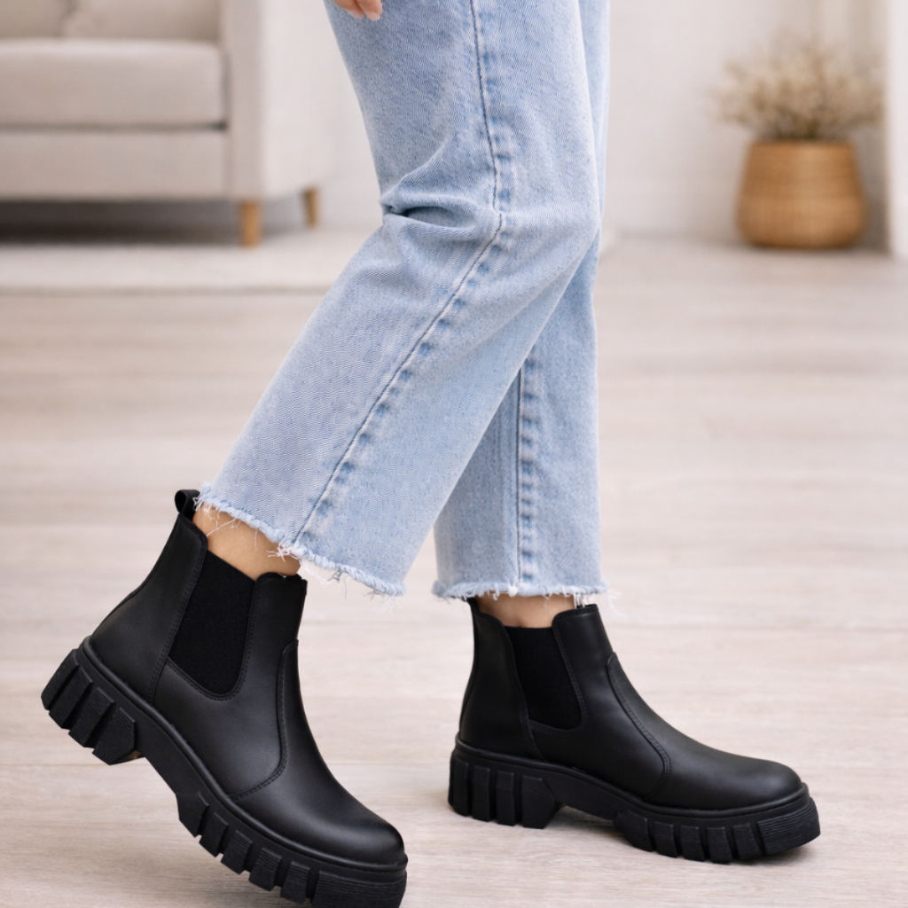 Bota Coturno Feminino Plataforma Tratorado Urbano Fashion