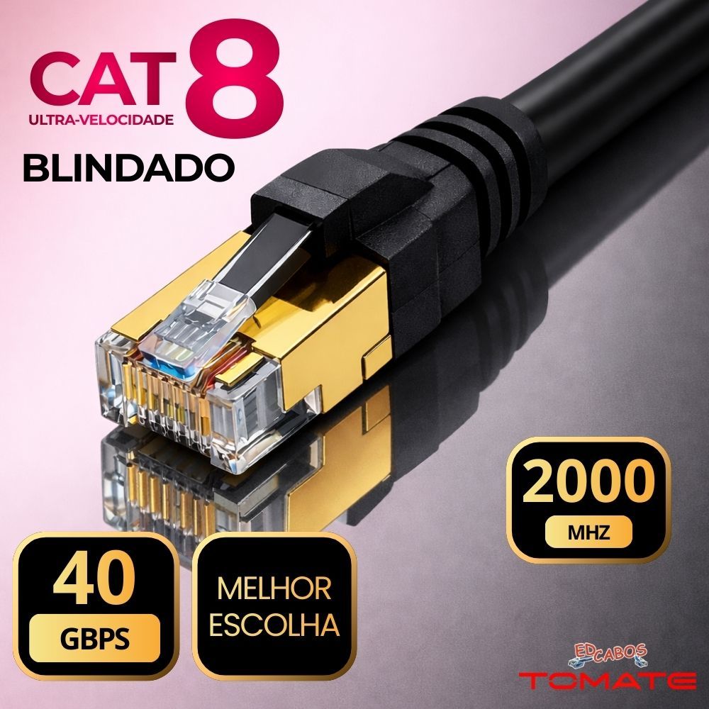 CABO DE REDE CAT8 GAMER PREMIUM BLINDADO em Oferta na Shopee