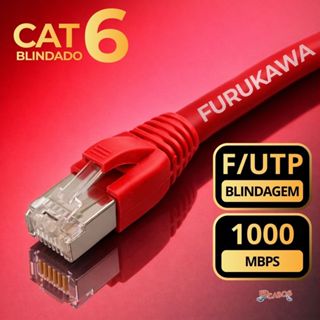 CABO DE REDE CAT6 FURUKAWA BLINDADO FTP VERMELHO 1 METRO 2 METROS 3 METROS 5 METROS em Oferta na Shopee