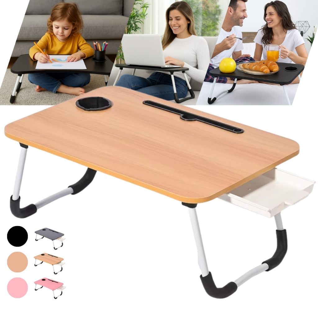 Mesa Dobrável para Notebook Portátil Articulada Mdf Suporte para Laptop Cama Estudo Porta ...