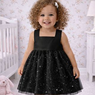 Vestido infantil cor preto  menina verão, festa, luxo, aniversário de 1 a 3 anos, moda rodado, princesa delicado, bebê em Oferta na Shopee