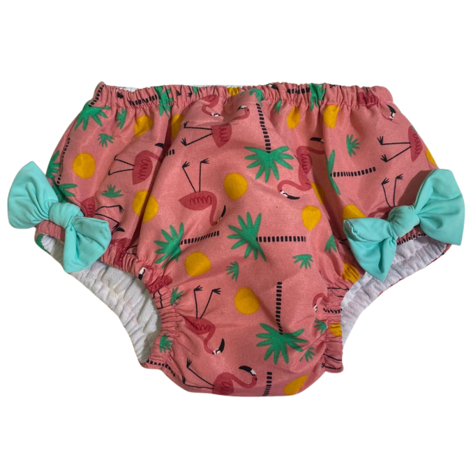 Biquini fralda embutida de banho e piscina reutilizável Flamingo em Oferta na Shopee
