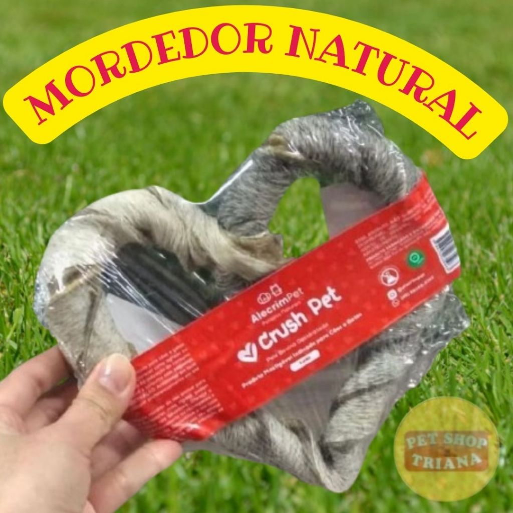 Mordedor Natural Cachorro Pele Bovina Desidratada Crush Pet Alecrim Pet