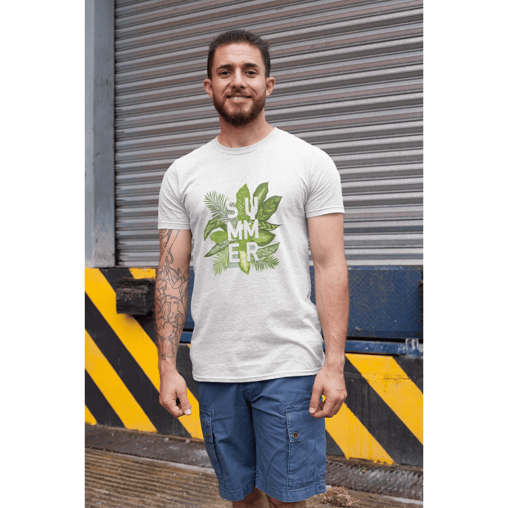 Camiseta Estampada Masculina Summer 100% Algodão Manga Curta Gola Redonda Super Confortável