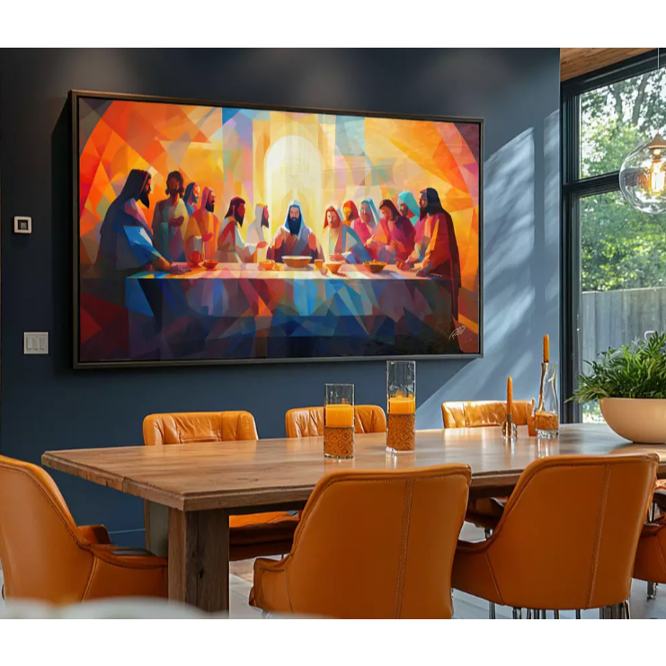 Quadro Decorativo:Ceia, Santa ceia, Ultima ceia, fartura, fé, religião, apóstolos, discípulos,gloria