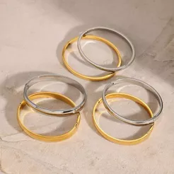 Pulseira Bracelete Liso Aço Inoxidável 316L Masculino e Feminino Unissex Dourado Prata Moda Presente 6mma