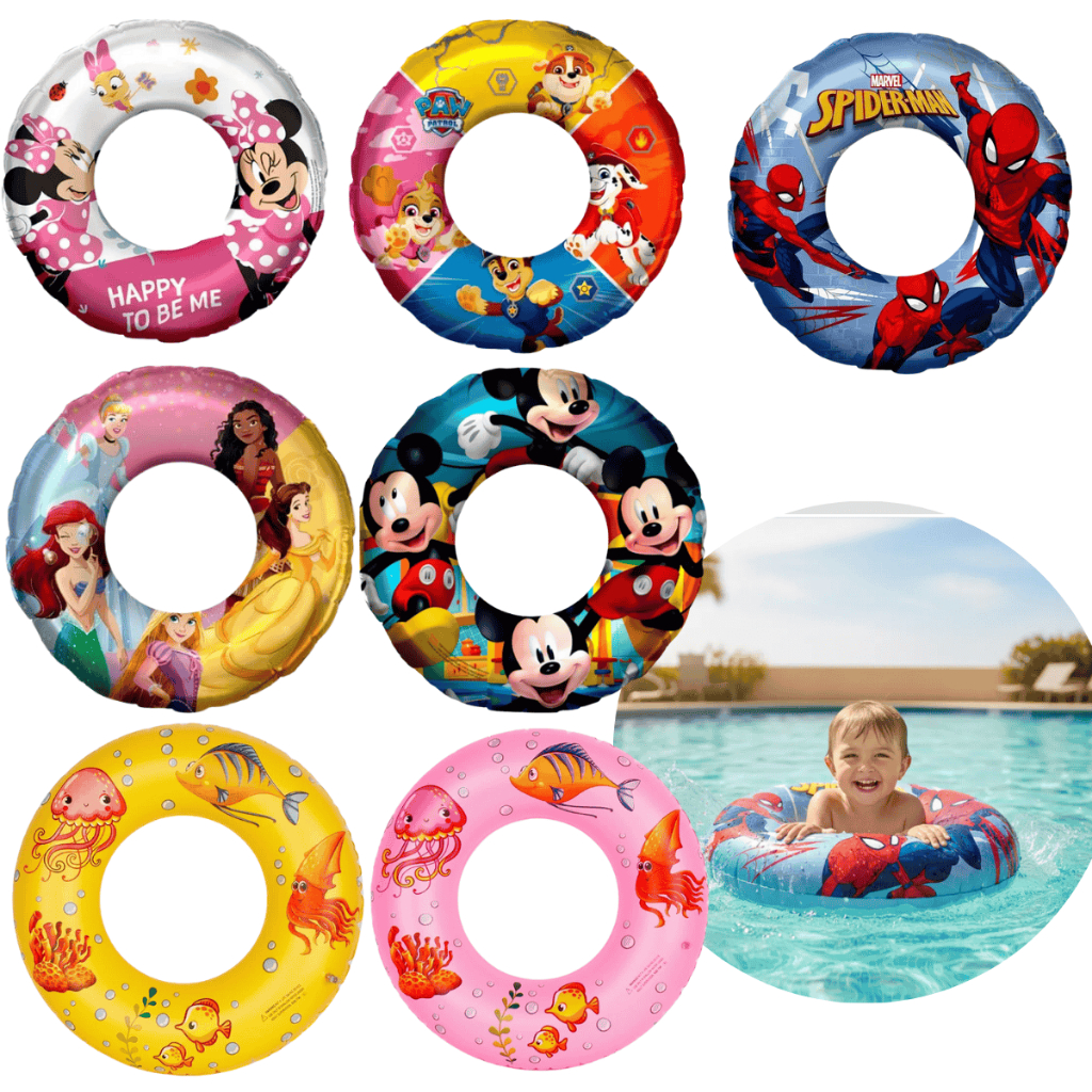 Boia Circular Inflável Infantil Personagens Disney Marvel | Piscina Praia | Menino Menina até 30kg em Oferta na Shopee