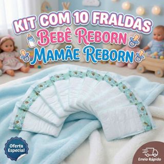 Kit 10 Fraldas Descartáveis Boneca Bebê Reborn Mamãe Reborn em Oferta na Shopee