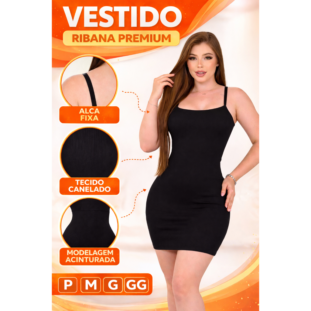 Vestido Feminino Curto Canelado Premium Alça Fina Justo Moda Verão em Oferta na Shopee