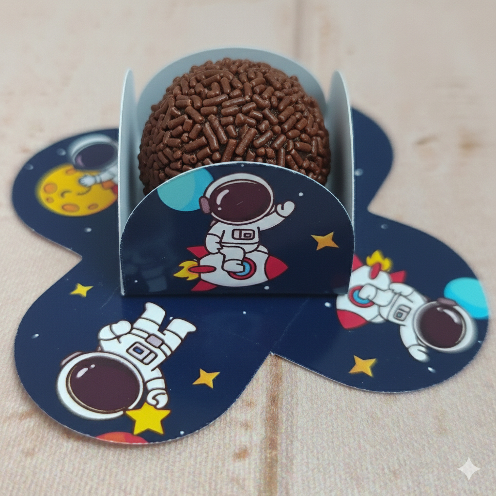 Forminha de Doce Astronauta para Festa Infantil – Decoração de Aniversário –Forminha Brigadeiro Personalizada
