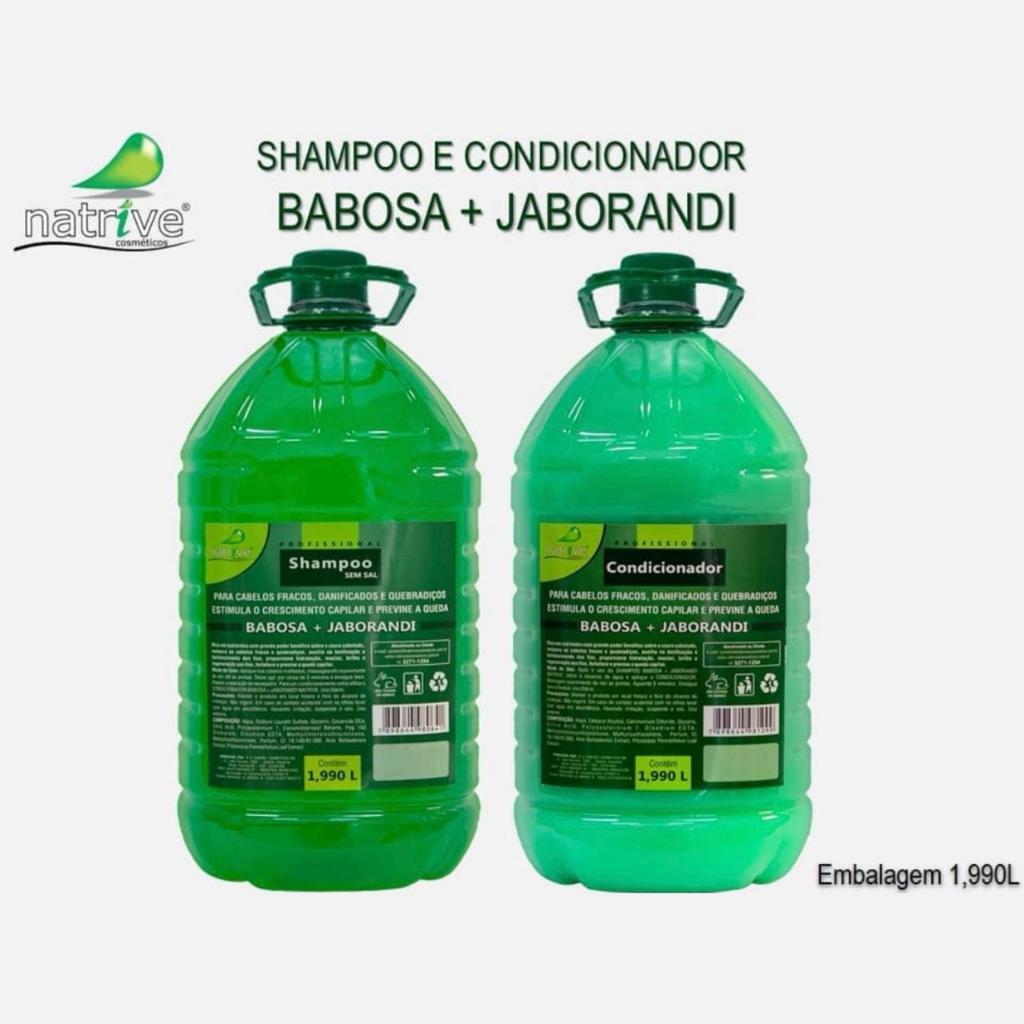 kIT SALÃO DE BELEZA SHAMPOO + CONDICIONADOR Babosa+Jaborandi Estimula o Crescimento e Previne Queda 1,999 LITROS Natrive