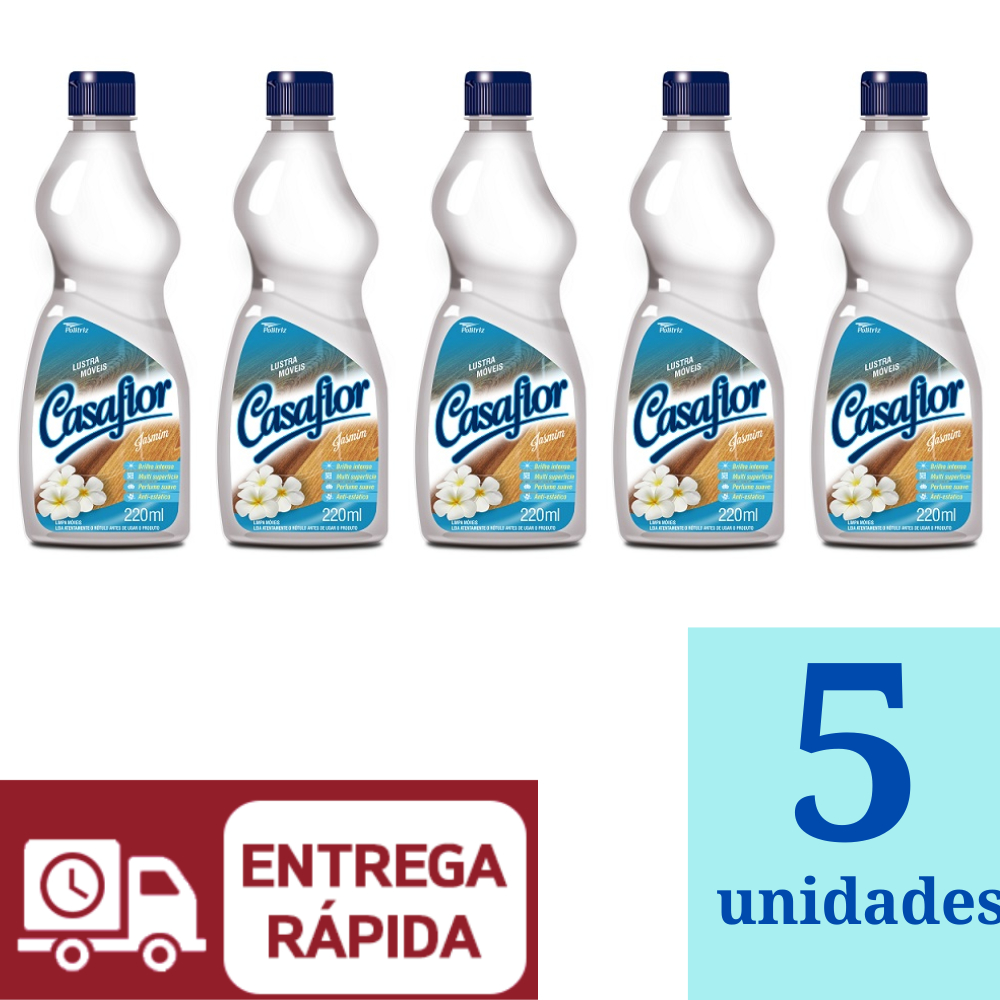 Lustra Móveis Casaflor Jasmim 220ml Kit 5
