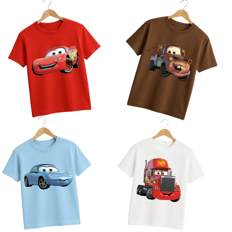 Kit 4 Camisetas Carros Infantil | Camiseta 100% Algodão | Camiseta infantil estampada em Oferta na Shopee