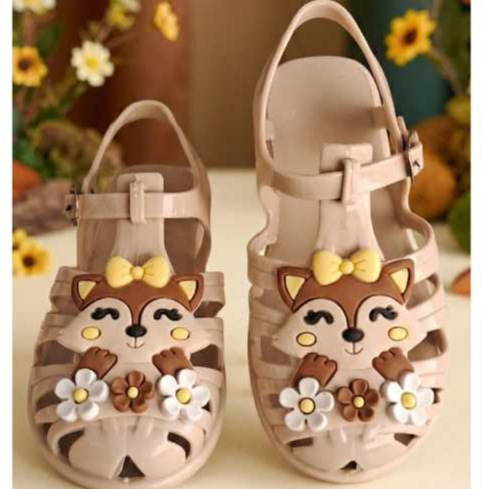 Sandália Infantil Menina Arco-Íris Casual Macia Confortável Brilho Fivela Ajustável