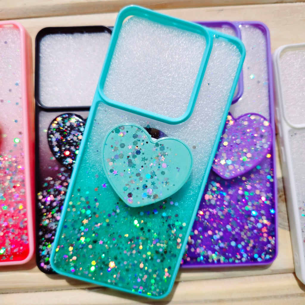 Capa capinha silicone com suporte de coração para motorola Moto G05 G06 G15 G35 G75 G56 G86 E15 EDGE 60 FUSION EDGE 60 em Oferta na Shopee